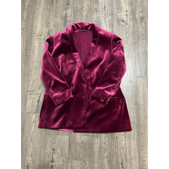 Express Purple Velvet Blazer Shawl Collar Double Breasted Tuxedo size XL Easter - Picture 1 of 7